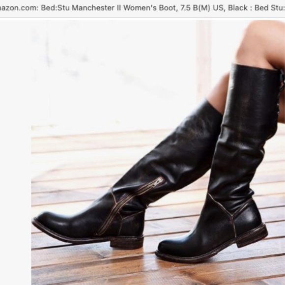 BED|STU Black Lace Up Boots - Picture 2 of 16